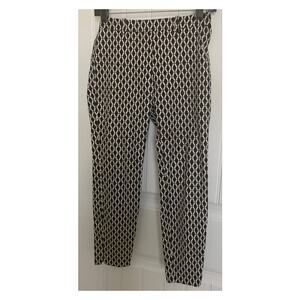 H&M MID RISE LEGGINGS, WOMENS, 2, BELT LOOPS, STRAIGHT LEG, BLACK & WHITE